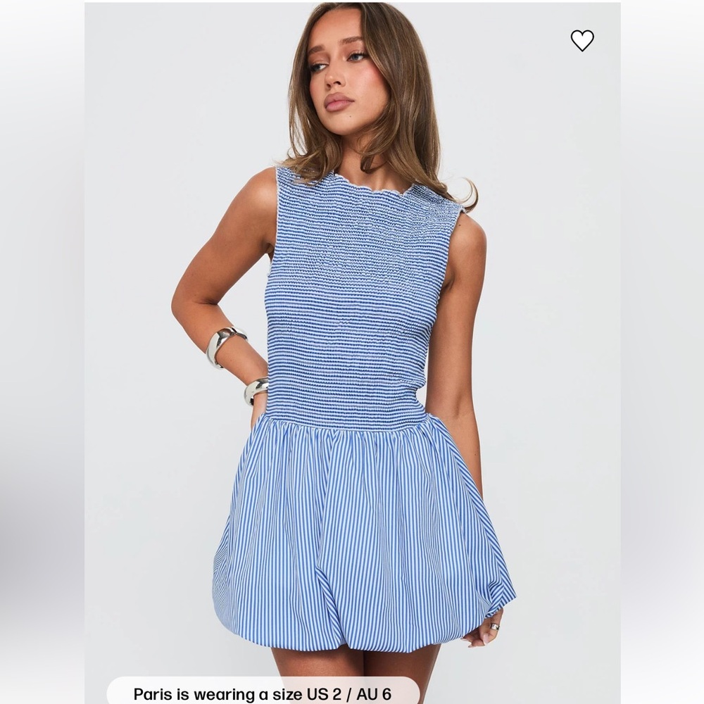 NWT Princess‎ Polly Narnie Mini Bubble Dress Blue White 10